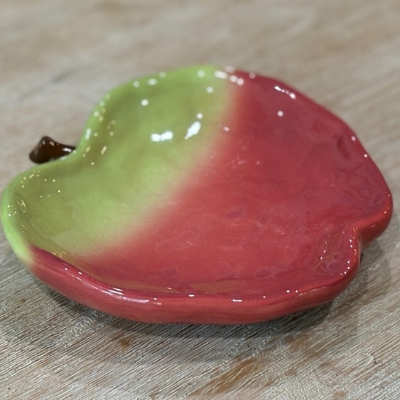 Vintage Y2K Russ Berrie Handpainted Fall Apple Trinket Tray - Picture 4 of 6